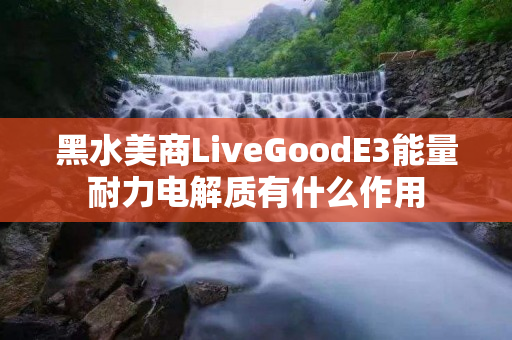 黑水美商LiveGoodE3能量耐力电解质有什么作用