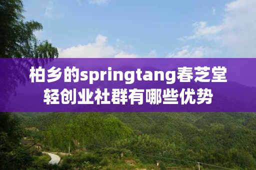 柏乡的springtang春芝堂轻创业社群有哪些优势