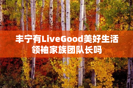 丰宁有LiveGood美好生活领袖家族团队长吗