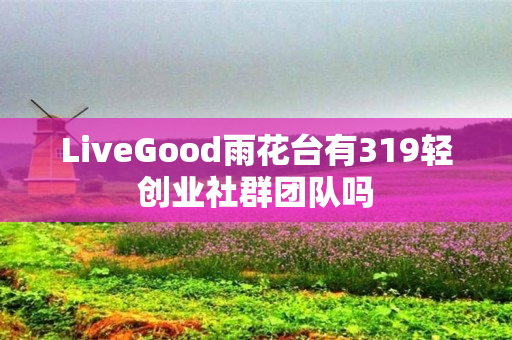 LiveGood雨花台有319轻创业社群团队吗