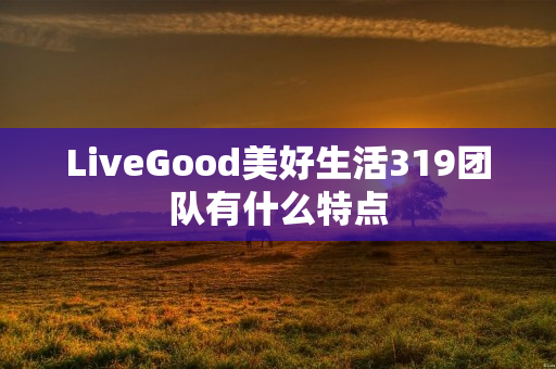 LiveGood美好生活319团队有什么特点