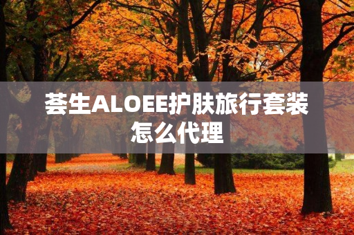 荟生ALOEE护肤旅行套装怎么代理